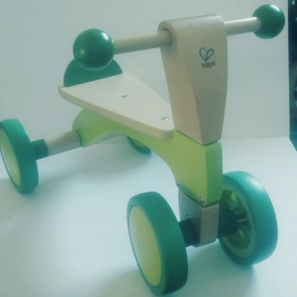 Hape Scoot Around Toddler Children's Wooden Active Ride On Balance Bike Scooter